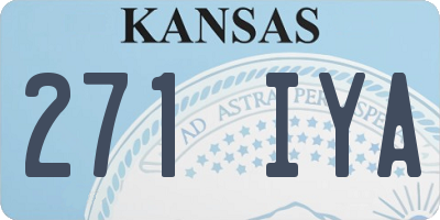 KS license plate 271IYA