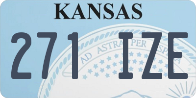 KS license plate 271IZE