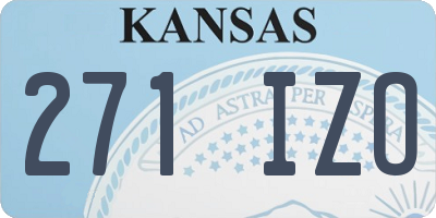 KS license plate 271IZO