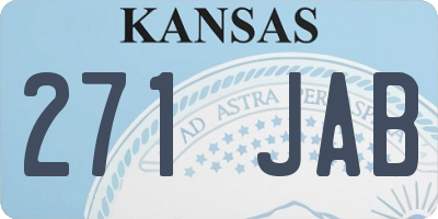 KS license plate 271JAB