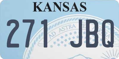 KS license plate 271JBQ