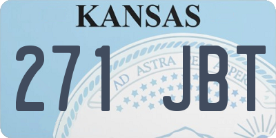 KS license plate 271JBT