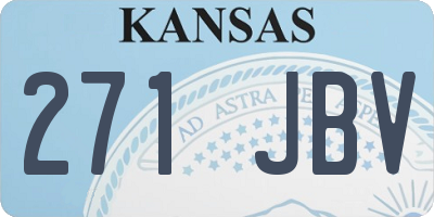 KS license plate 271JBV