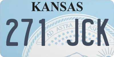 KS license plate 271JCK