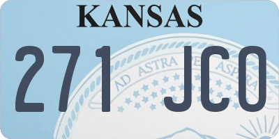 KS license plate 271JCO