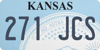 KS license plate 271JCS