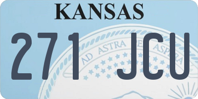 KS license plate 271JCU