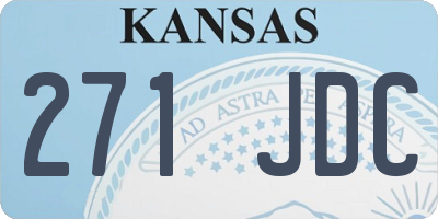 KS license plate 271JDC