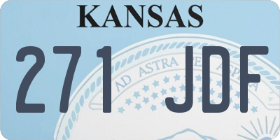 KS license plate 271JDF