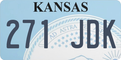 KS license plate 271JDK