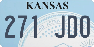 KS license plate 271JDO