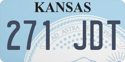 KS license plate 271JDT