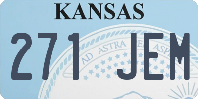 KS license plate 271JEM