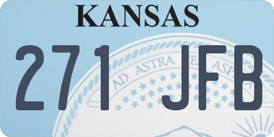 KS license plate 271JFB