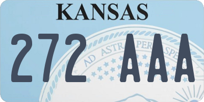 KS license plate 272AAA