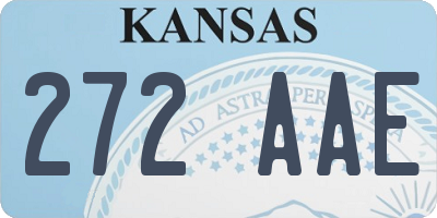 KS license plate 272AAE