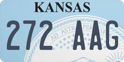 KS license plate 272AAG