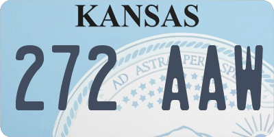KS license plate 272AAW