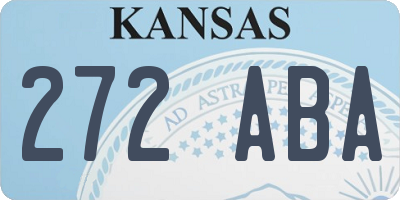 KS license plate 272ABA