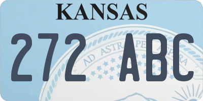 KS license plate 272ABC