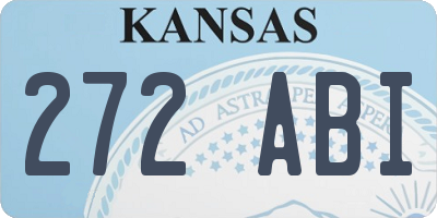 KS license plate 272ABI