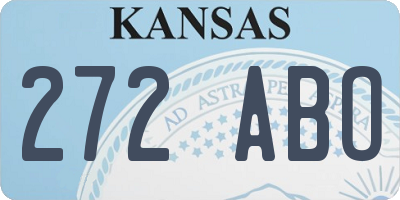 KS license plate 272ABO