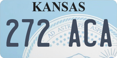 KS license plate 272ACA