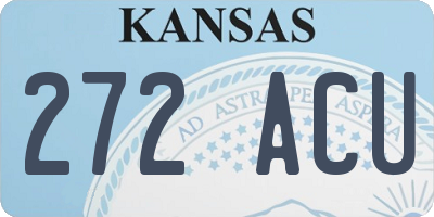 KS license plate 272ACU