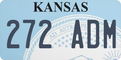KS license plate 272ADM