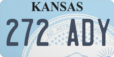 KS license plate 272ADY