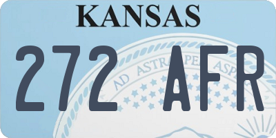 KS license plate 272AFR