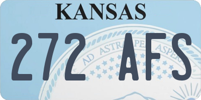 KS license plate 272AFS