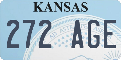 KS license plate 272AGE