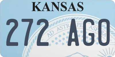 KS license plate 272AGO