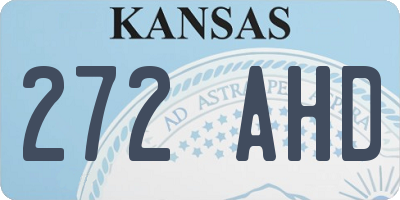 KS license plate 272AHD