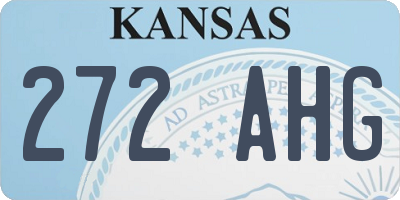 KS license plate 272AHG
