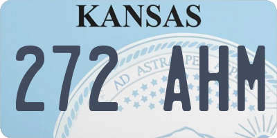 KS license plate 272AHM