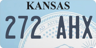 KS license plate 272AHX