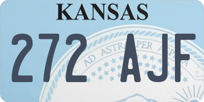 KS license plate 272AJF