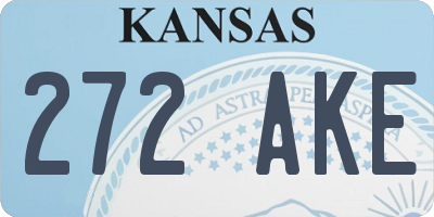 KS license plate 272AKE