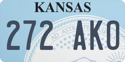 KS license plate 272AKO
