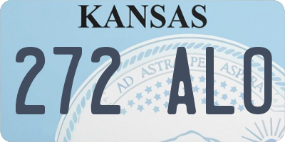 KS license plate 272ALO