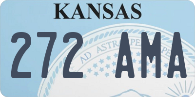 KS license plate 272AMA