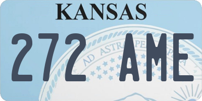 KS license plate 272AME