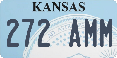 KS license plate 272AMM