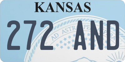 KS license plate 272AND