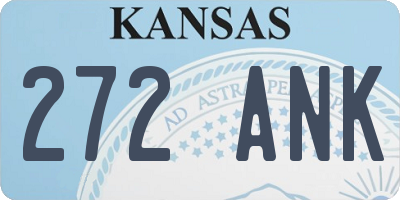 KS license plate 272ANK