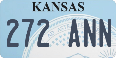 KS license plate 272ANN