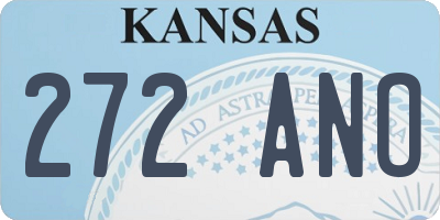 KS license plate 272ANO