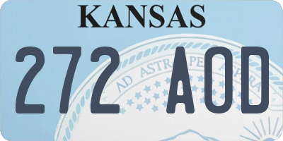KS license plate 272AOD